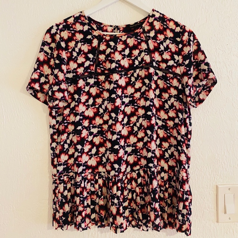 Banana Republic Dress Top- Navy Floral pattern